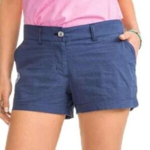 NWT Southern Tide “Leah” 3″ Seersucker Shorts – Boat Blue – Size 8